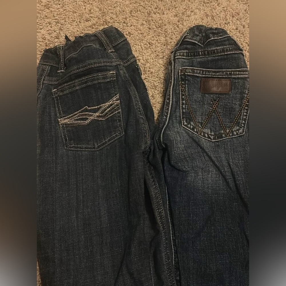 2 pairs girl’s Wrangler Retro Slim Straight Indigo Jeans size 8 
23 inch inseam